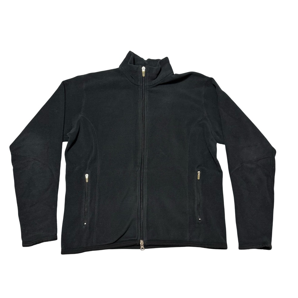 Nike Therma-FIT Fleece Jacket Womens Medium Black Full Zip Cycling Back Pocket
